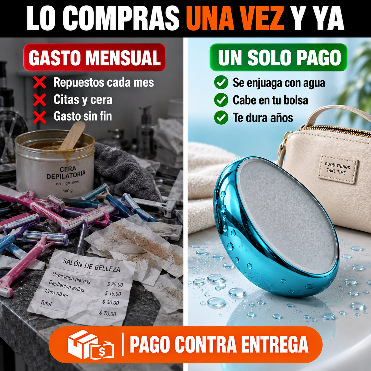 Depilador de Cristal | Piel Suave Sin Dolor en Segundos
