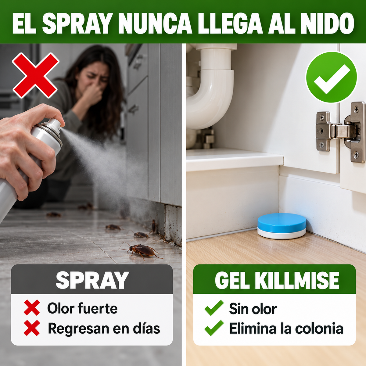 Trampas de Gel Anticucarachas | Elimina El Nido Completo