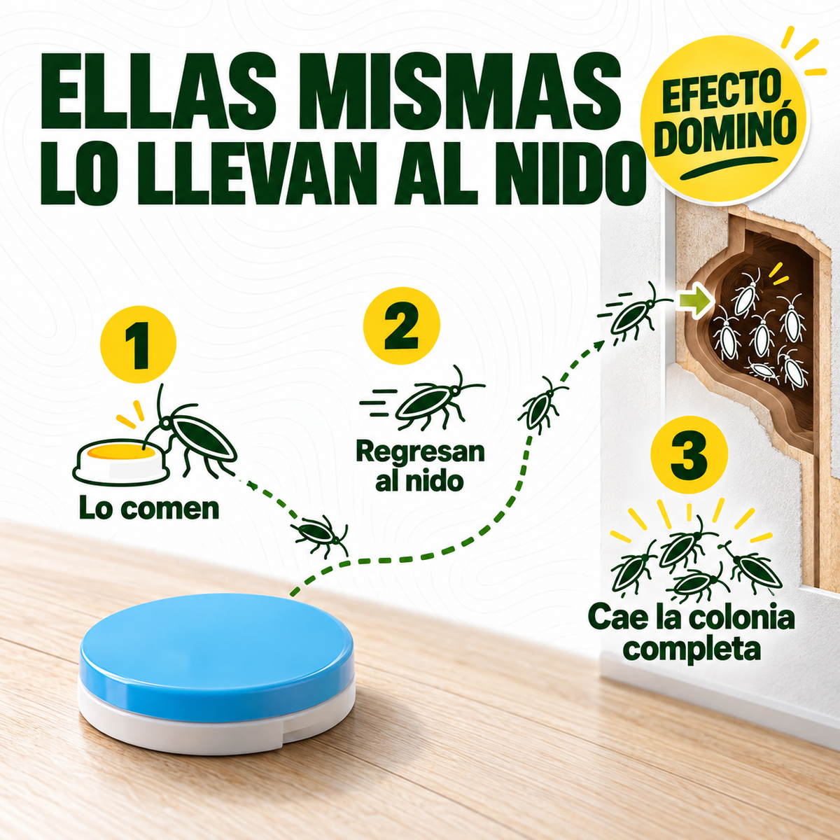 Trampas de Gel Anticucarachas | Elimina El Nido Completo
