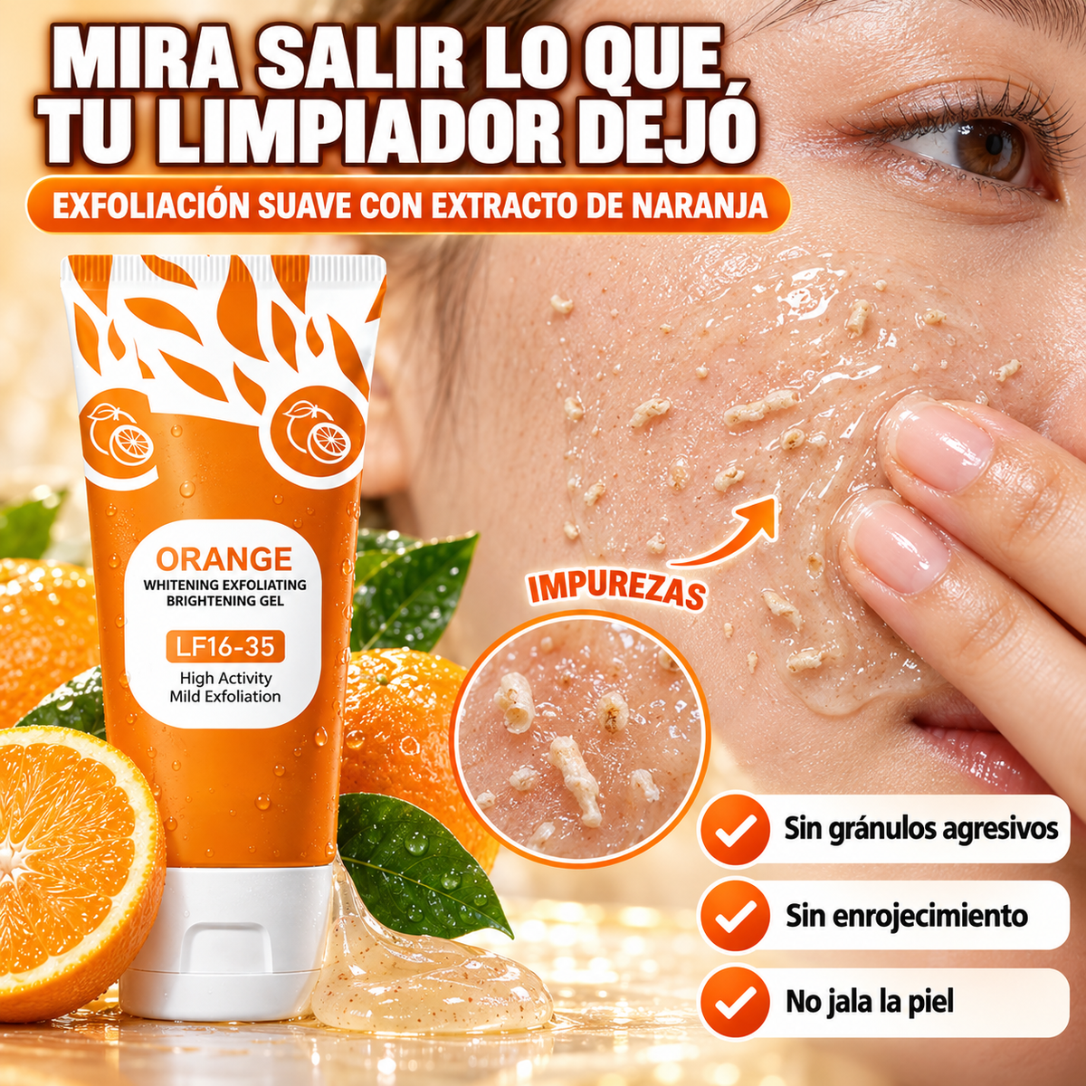 Gel Exfoliante de Naranja | Piel Luminosa Desde el Primer Uso