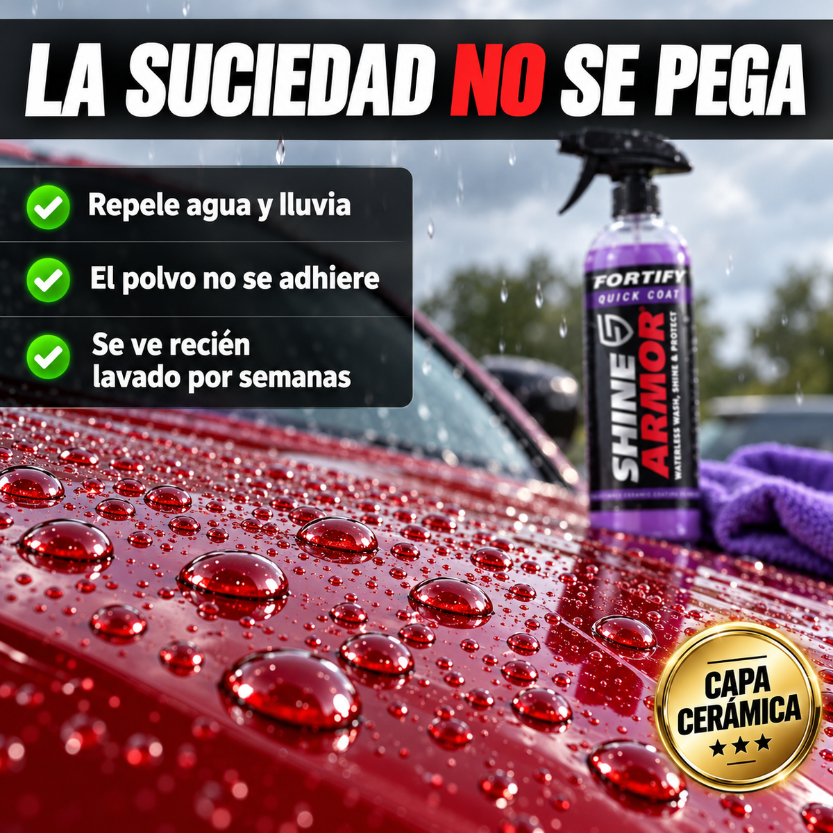 Spray Cerámico 3 en 1 | Brillo de Auto Nuevo en 5 Minutos