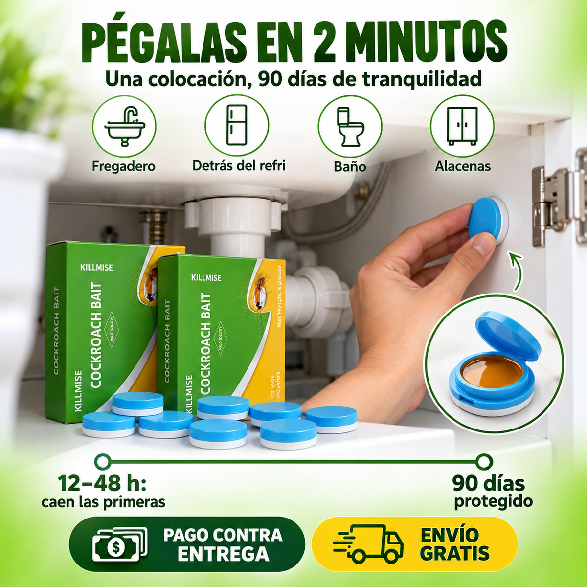 Trampas de Gel Anticucarachas | Elimina El Nido Completo