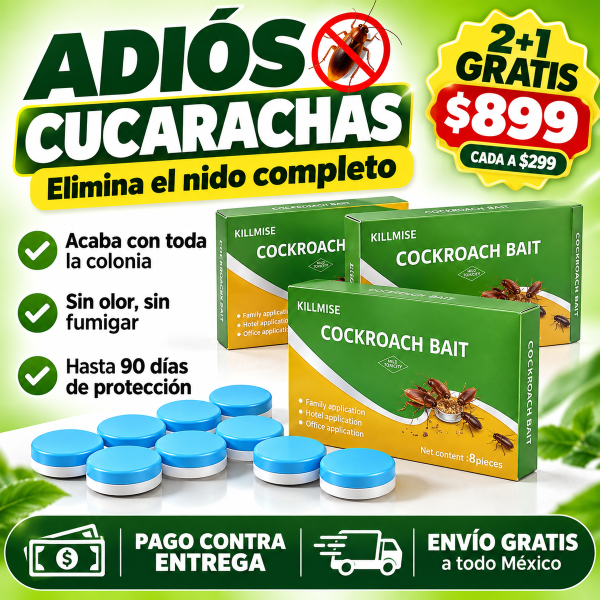 Trampas de Gel Anticucarachas | Elimina El Nido Completo